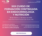 XXII Curso de formación continuada en Endocrinología y Nutrición